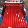 Telha vitrificada corrugada double decker roll formando máquina